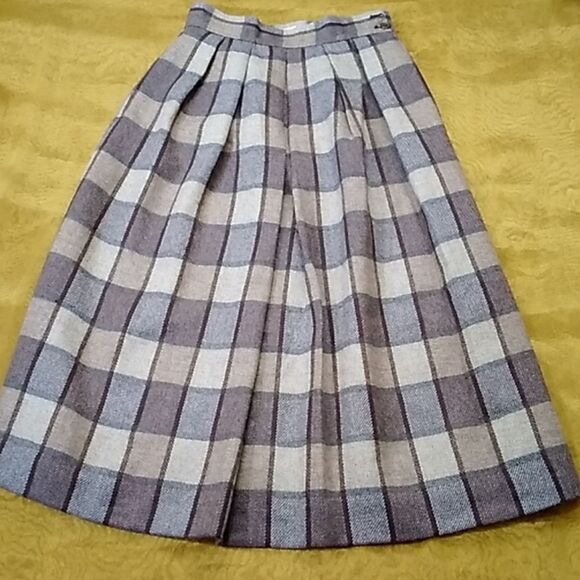 Vestiges Bankers Club Petites Stripes Wool Plaid Women's Skirt Size 4 - Picture 5 of 15